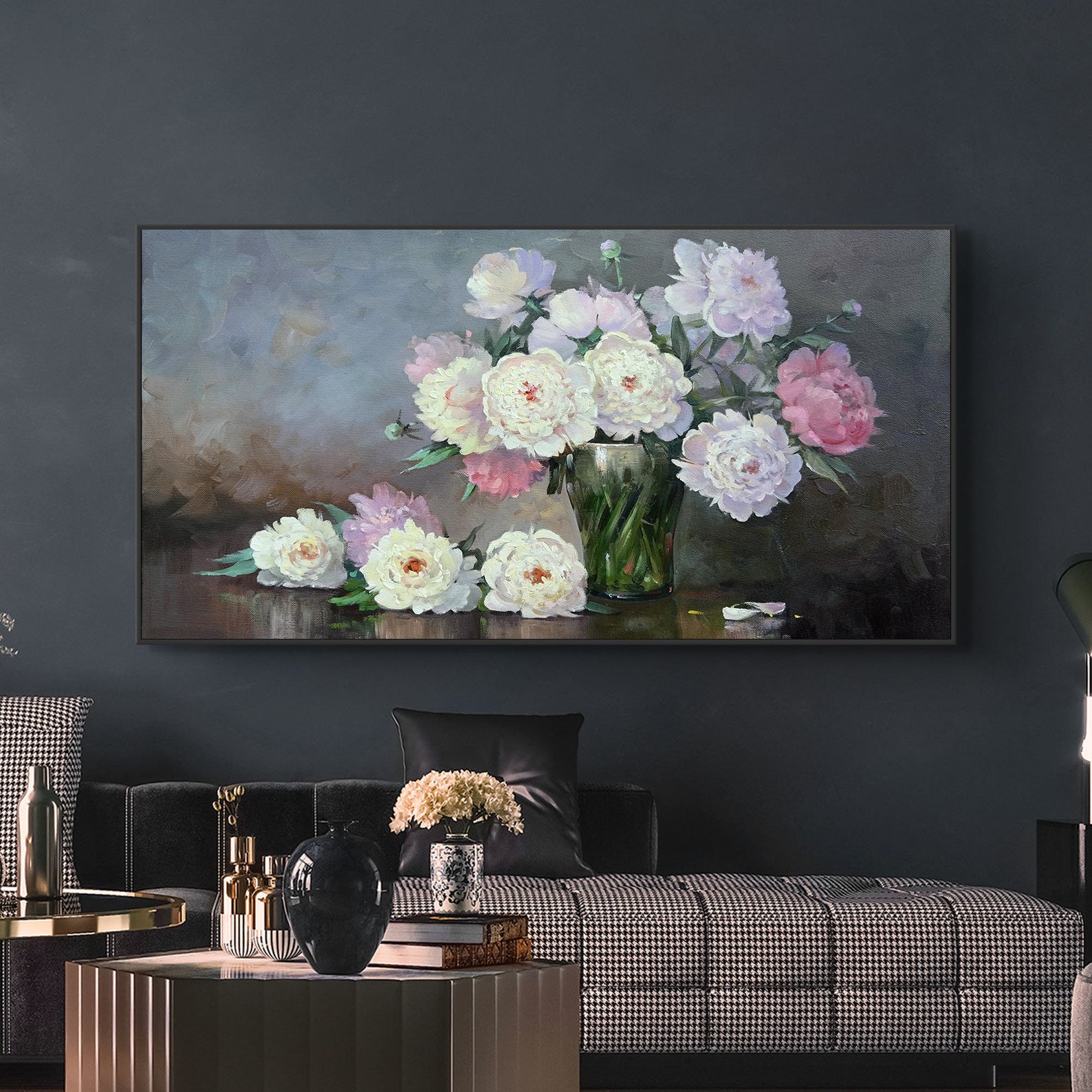 Peinture sur toile - Fleurs dans un vase