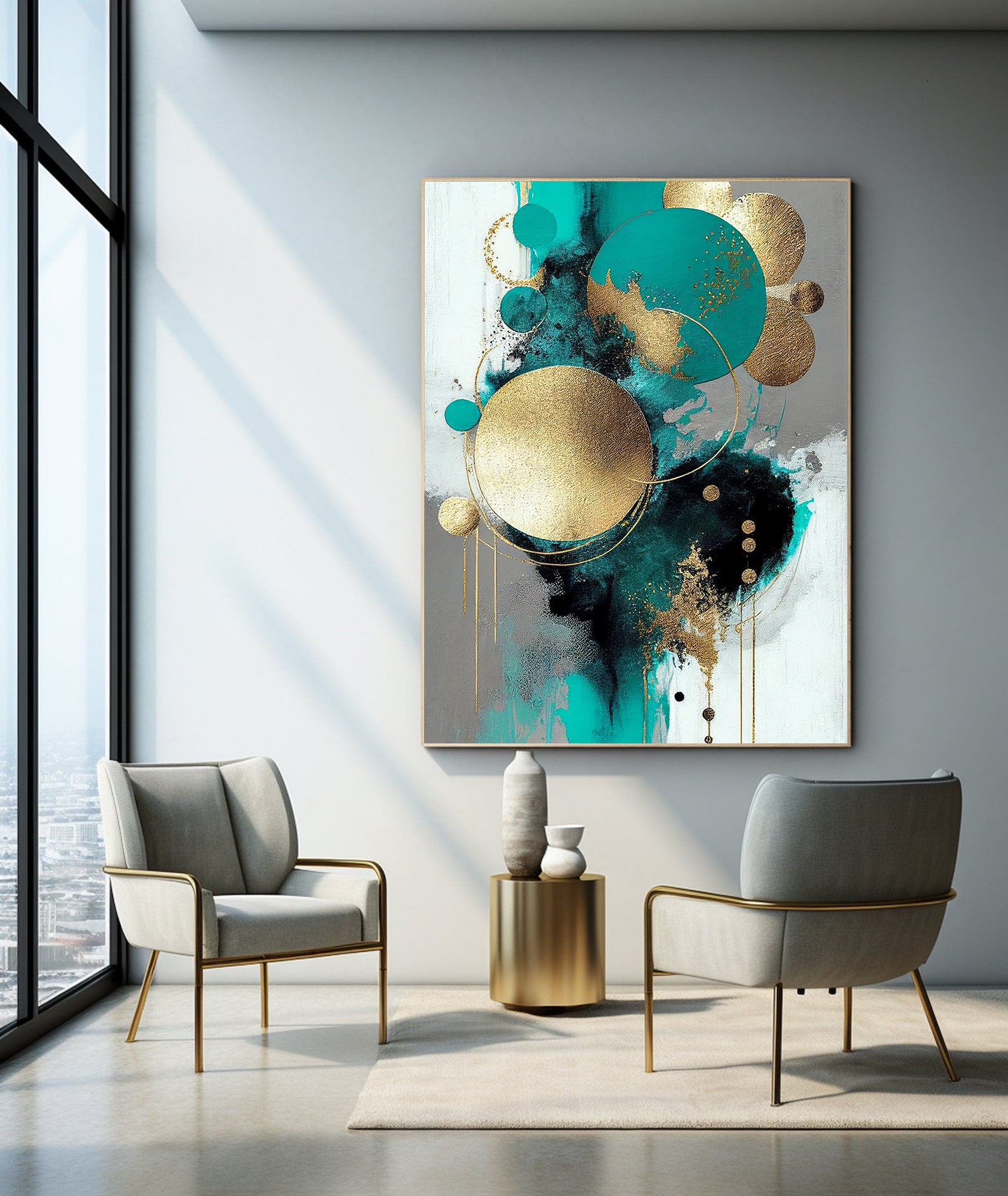 Peinture sur toile – Cercles modernes