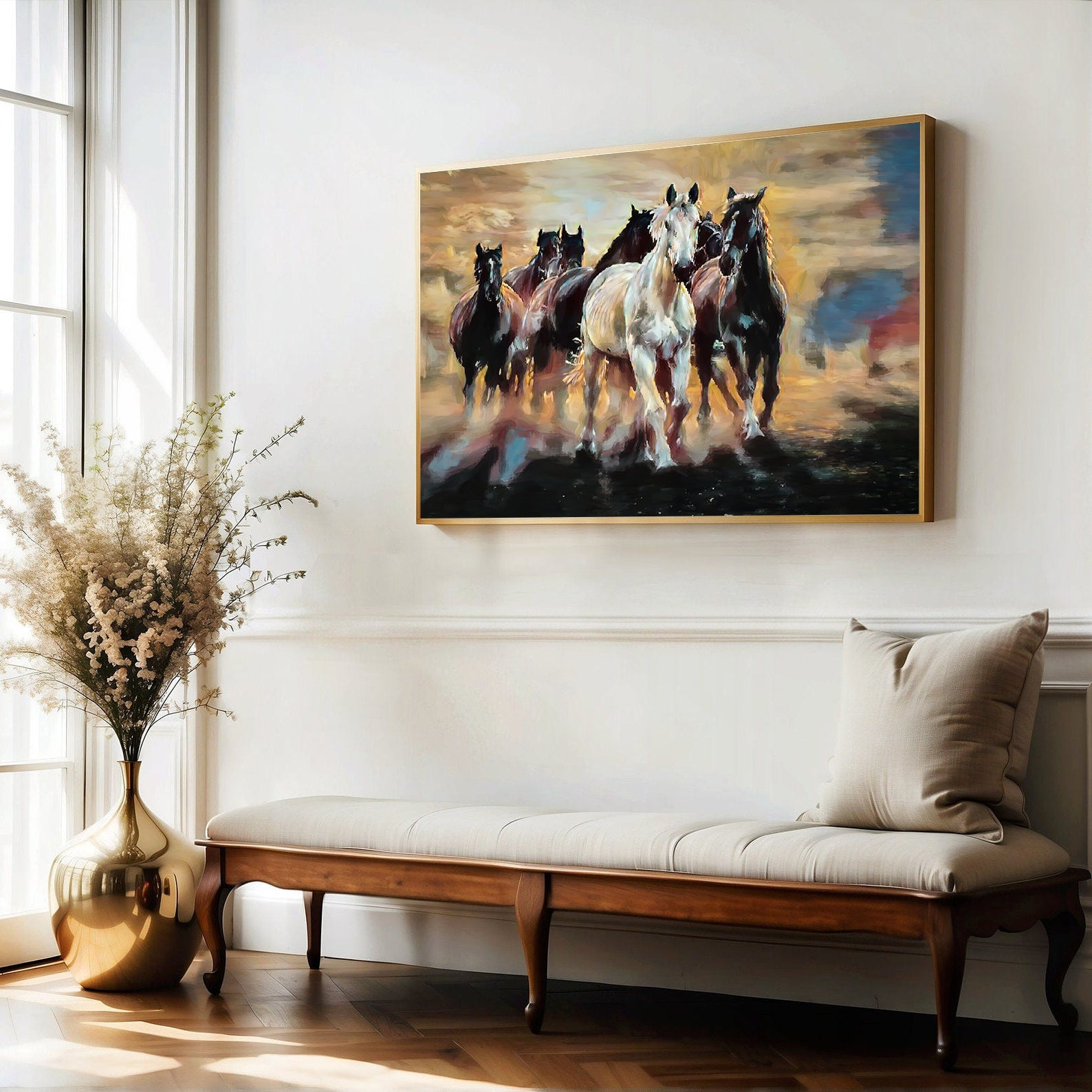 Peinture sur toile - Des chevaux vers la liberté