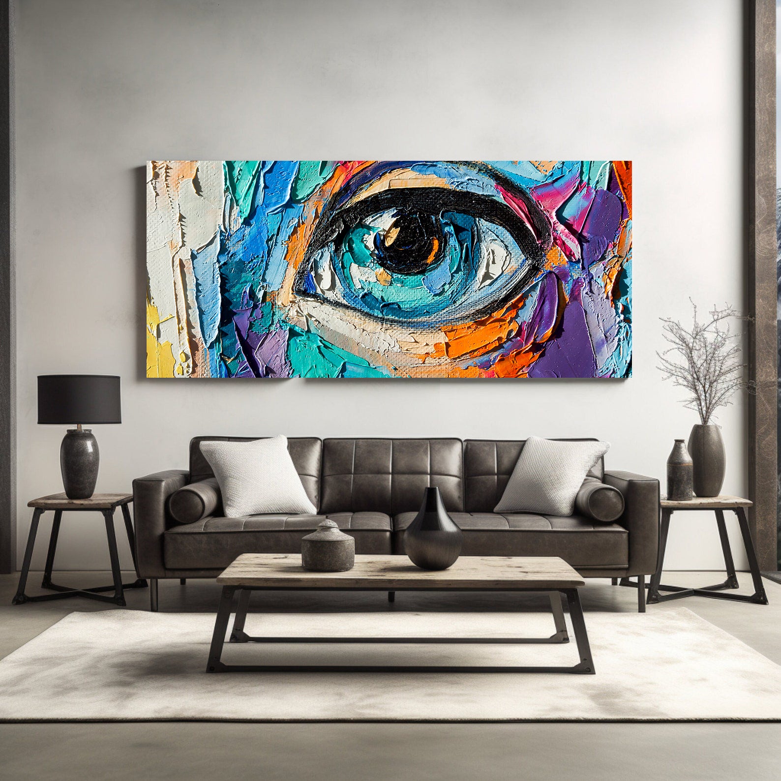 Tableau sur toile - Yeux multicolores