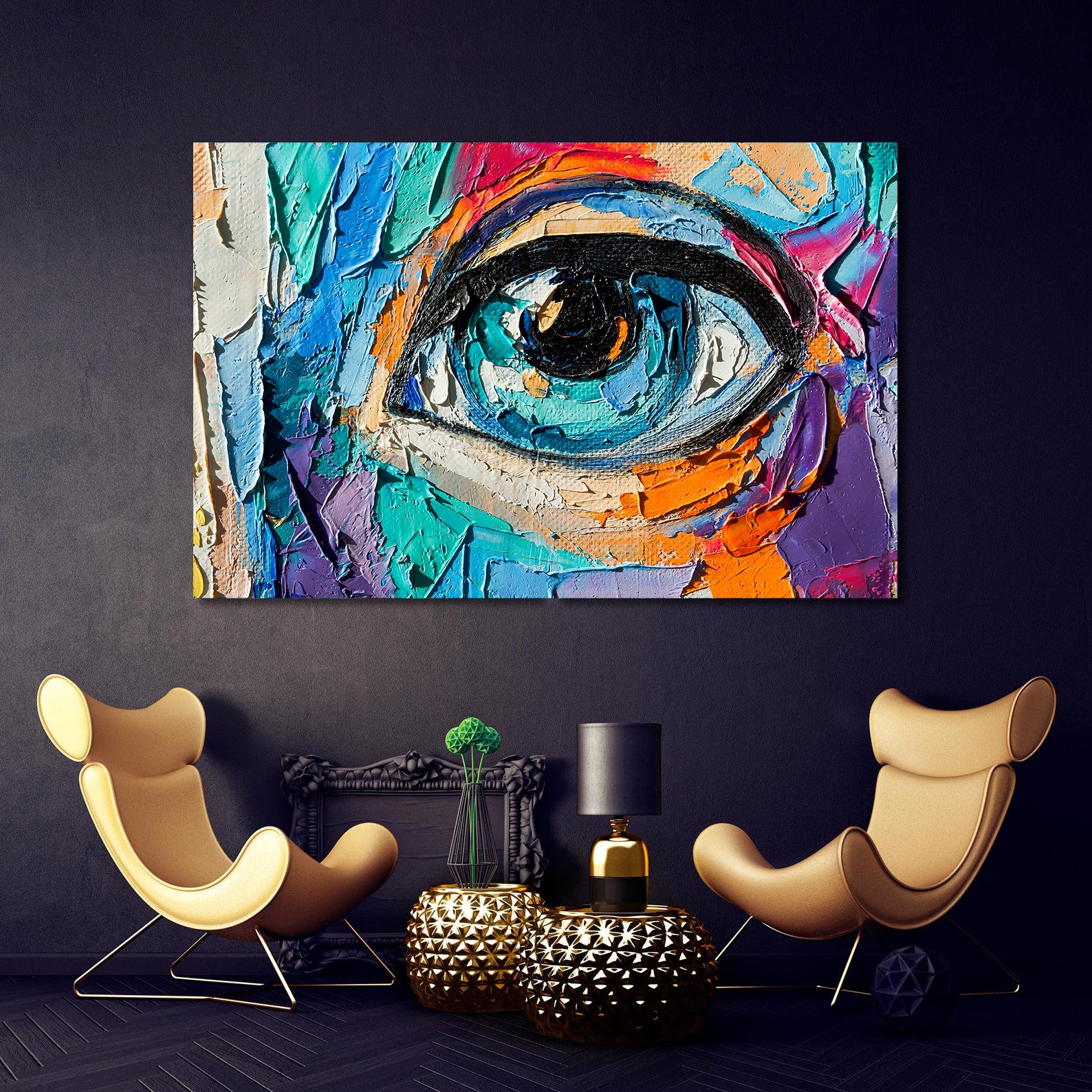 Tableau sur toile - Yeux multicolores