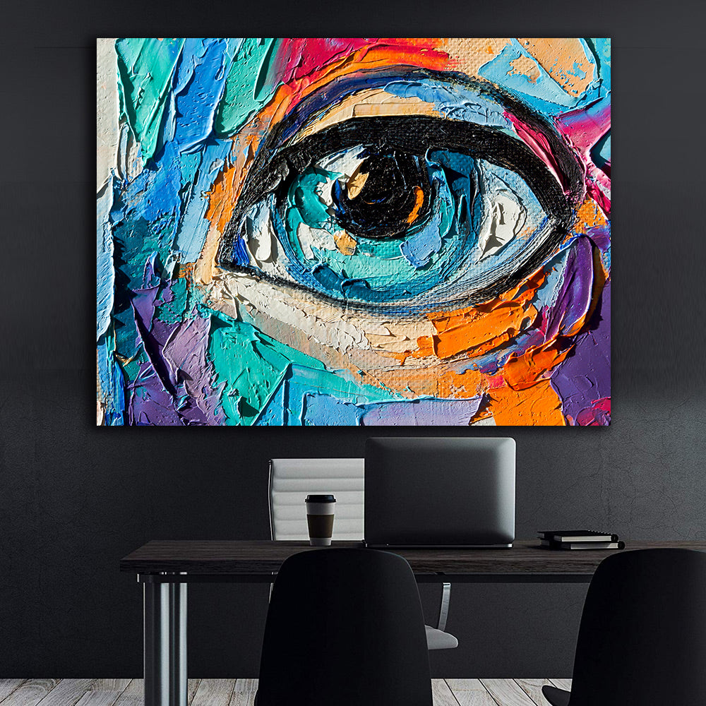 Tableau sur toile - Yeux multicolores