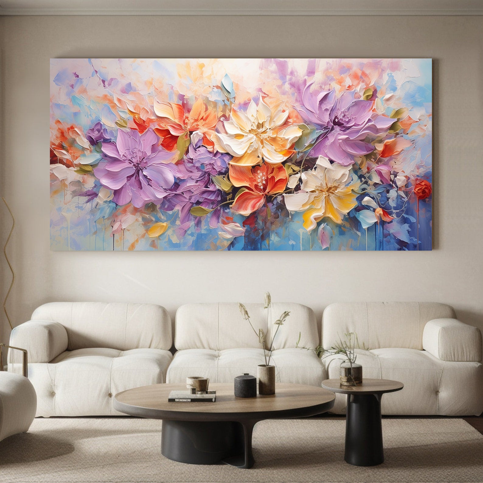 Tableau sur toile - Fleurs multicolores