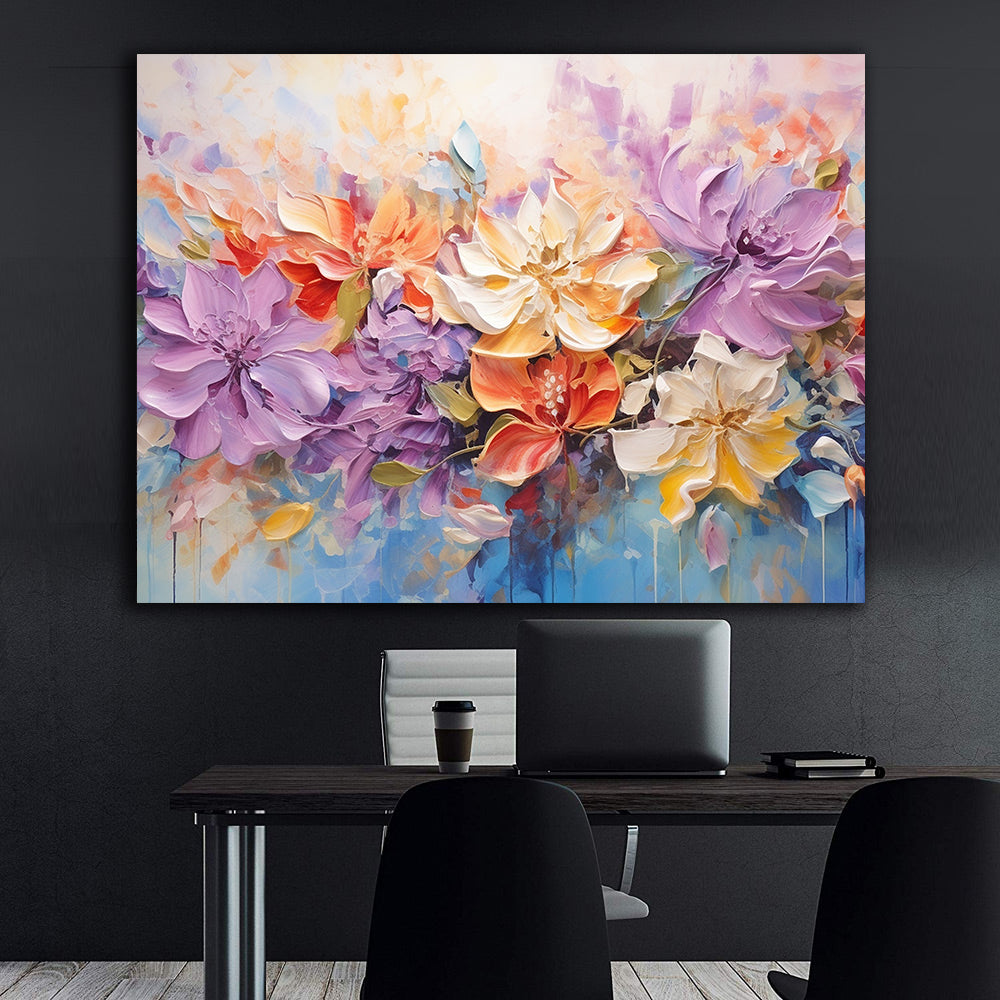 Tableau sur toile - Fleurs multicolores
