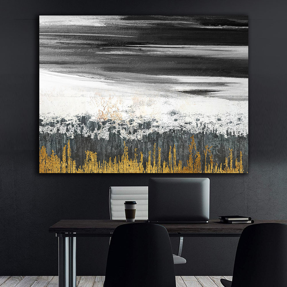 Peinture sur toile - Art abstrait doré