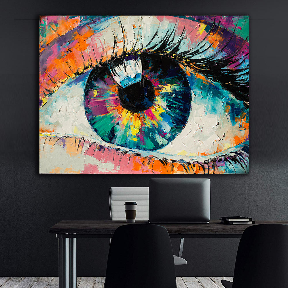 Tableau sur toile - Yeux multicolores