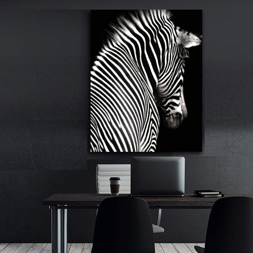 Tablou Canvas - Zebră Alb Negru