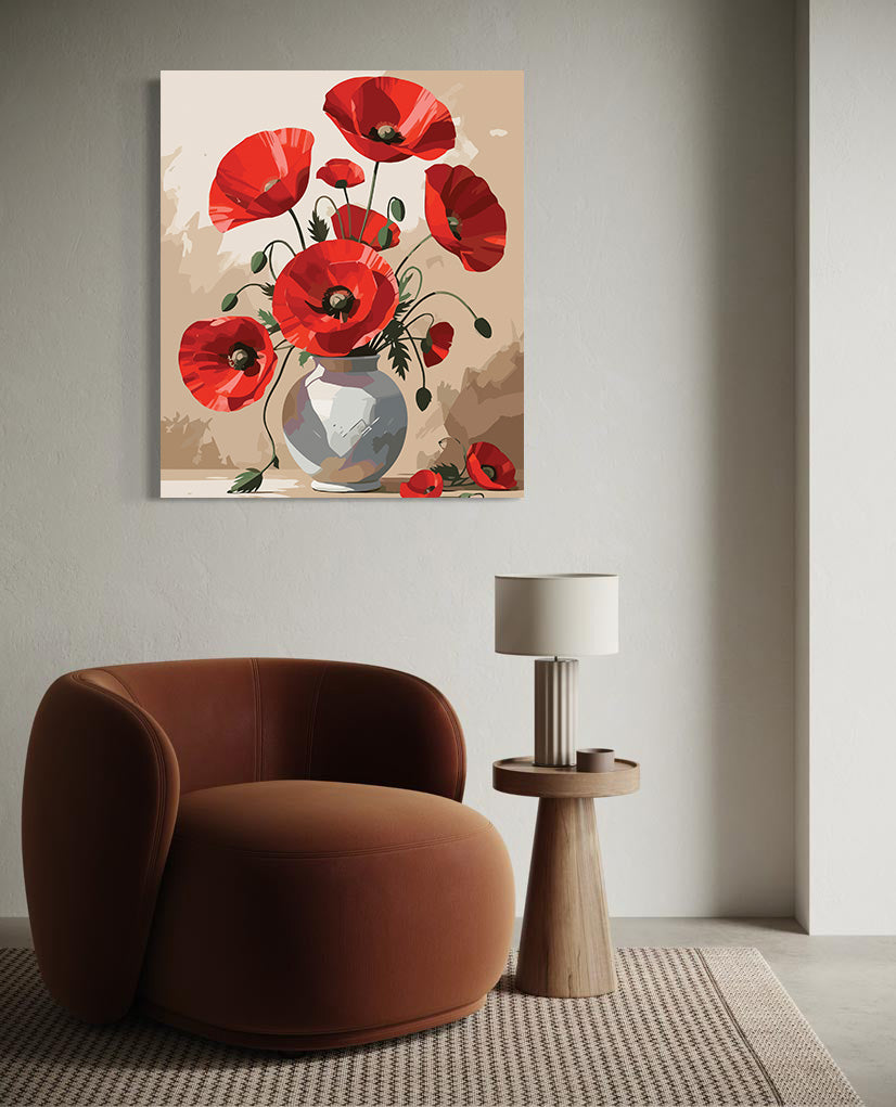 Pictura pe Numere – Macii in vaza 7143