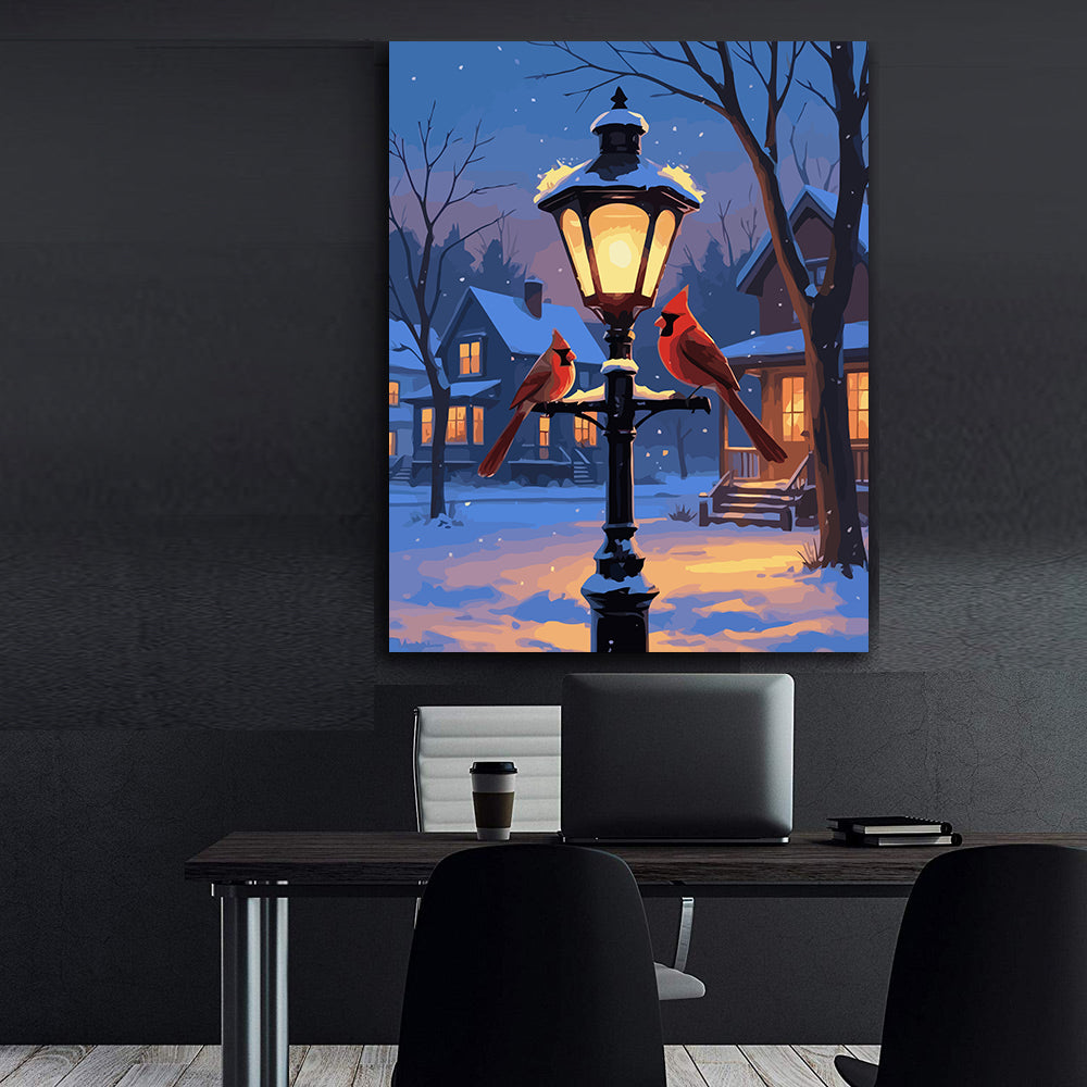 Set Pictură pe numere – Păsări Iarna 6196