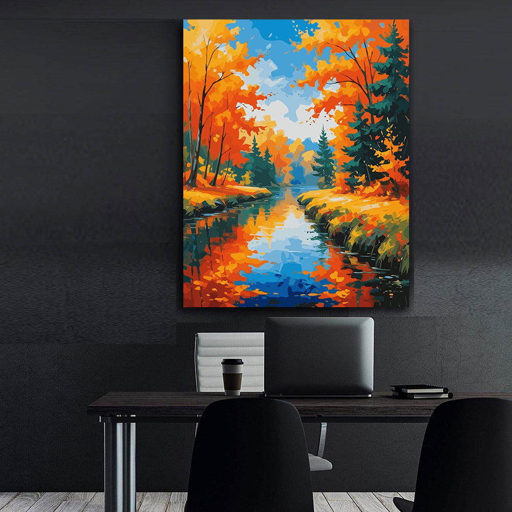 Set Pictură pe numere – Peisaj de Toamnă 6066