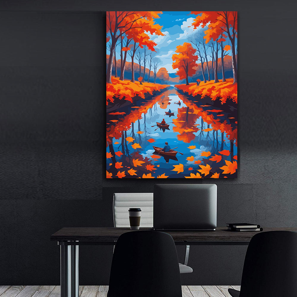 Set Pictură pe numere – Peisaj de Toamnă 6064