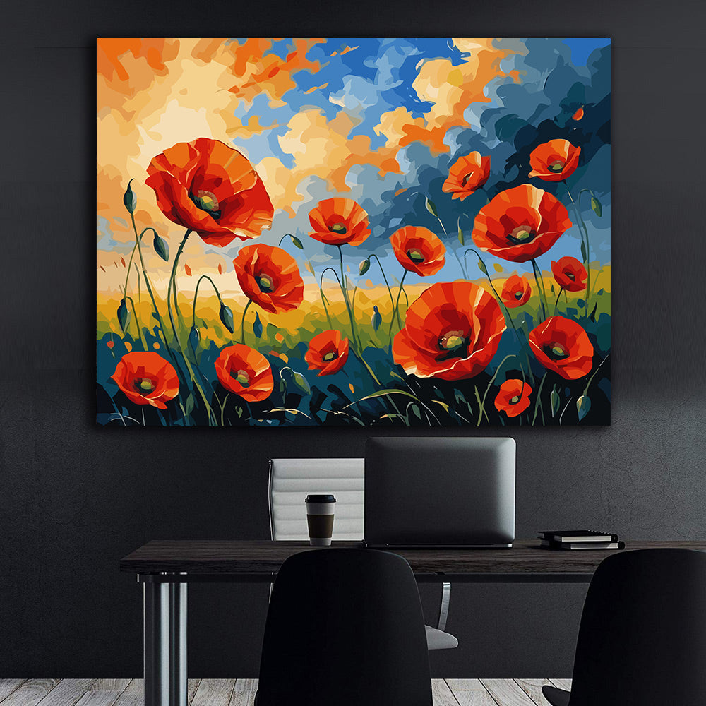 Pictura pe Numere – Campie cu Maci 6687