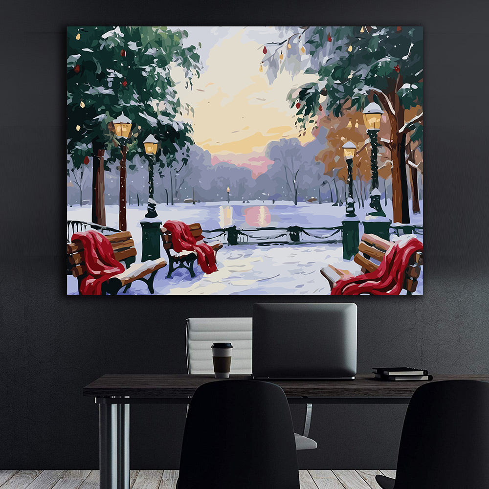 Set Pictură pe numere – Iarna În Orășel 6201