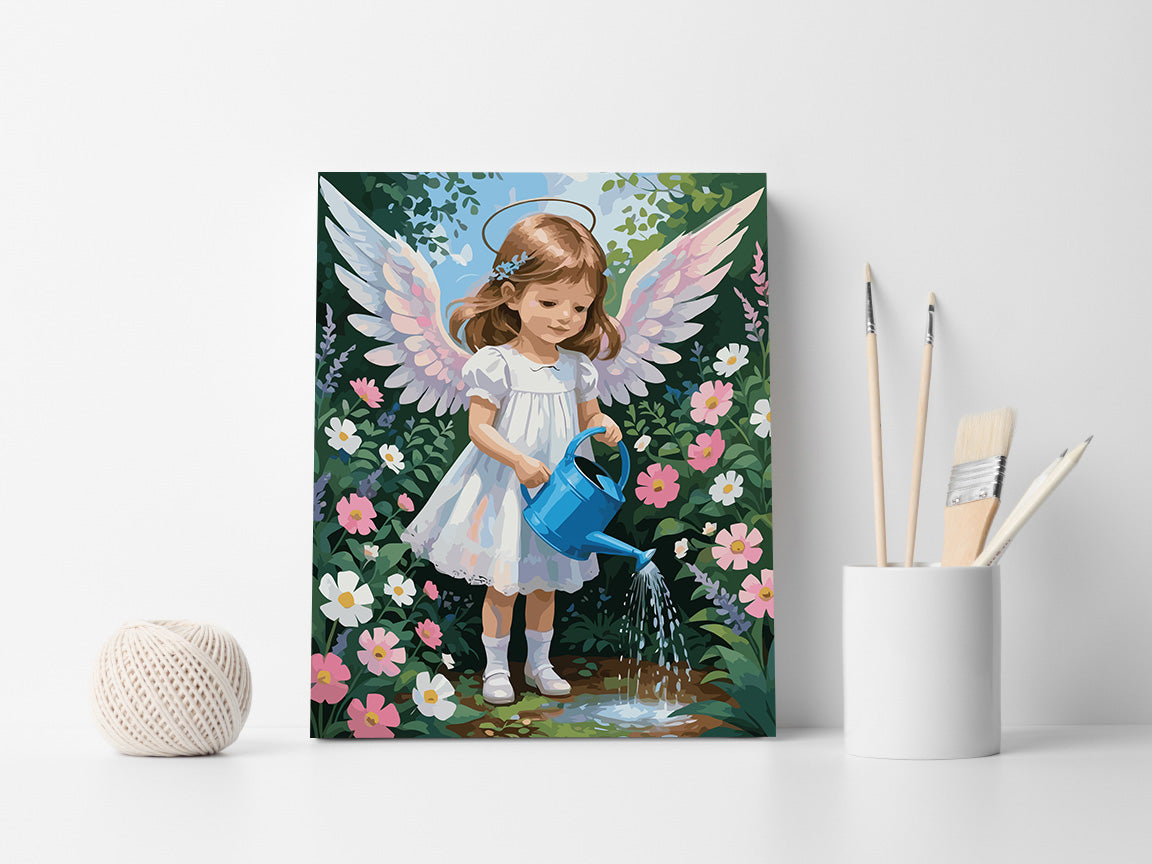 Set Pictură pe numere – Îngerașul În Grădină 6349