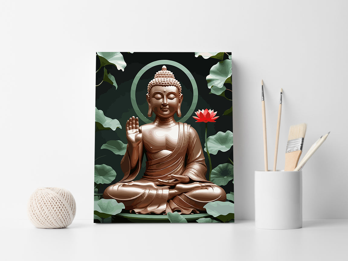 Set Pictură pe numere – Buddha În Poziția Lotus 6356