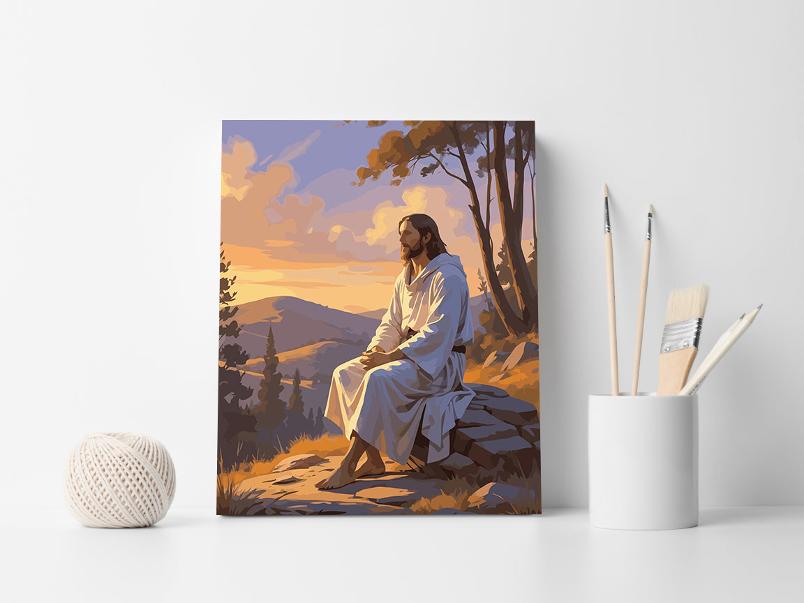 Set Pictură pe numere – Iisus Hristos Singur Pe Munte 6361