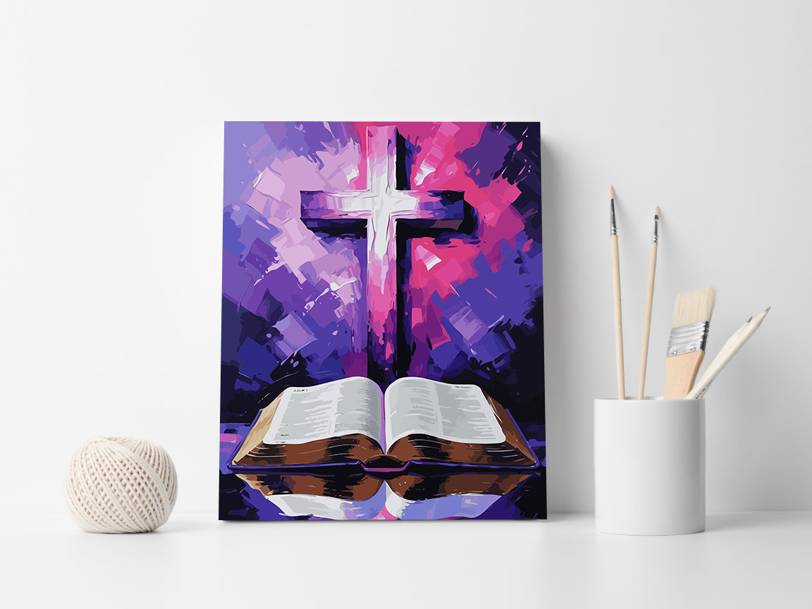 Set Pictură pe numere – Lumina Crucii Și Cuvântul Vieții 6378