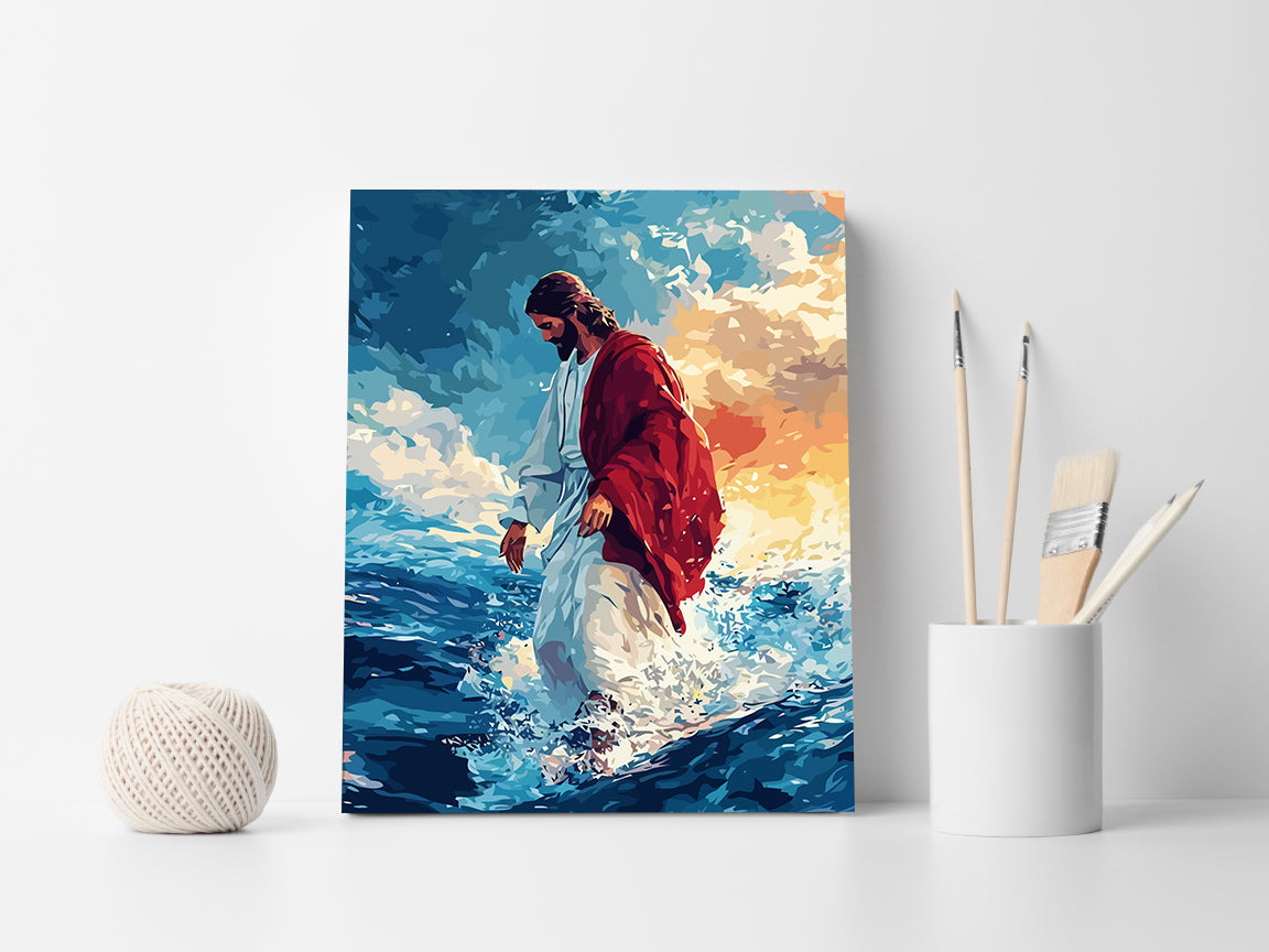 Set Pictură pe numere – Isus Hristos Mergând Pe Apă 6255