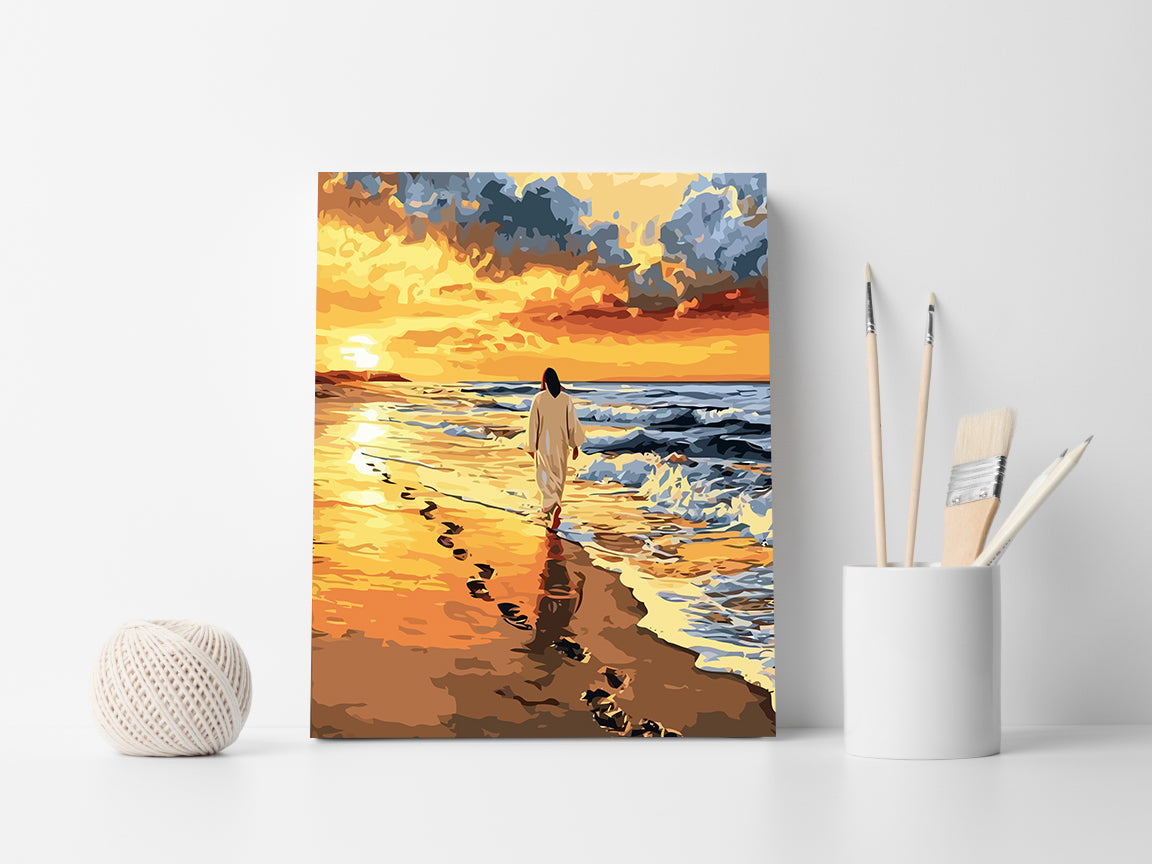 Set Pictură pe numere – Urme De Pași Pe Nisip 6266