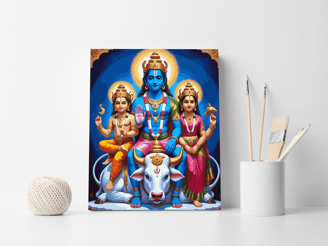 Set Pictură pe numere – Familia Lui Shiva Pe Nandi 6322