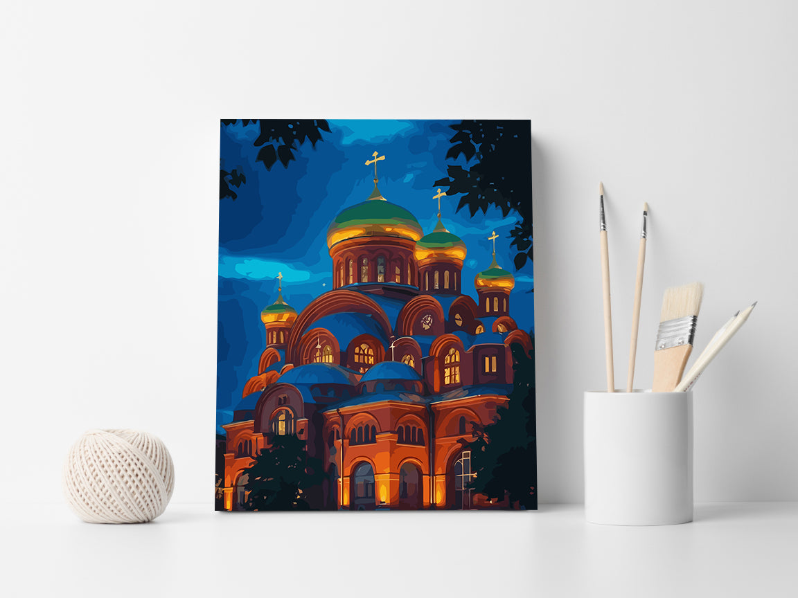 Set Pictură pe numere – Catedrala Bizantină Cu Cupole Aurii 6328