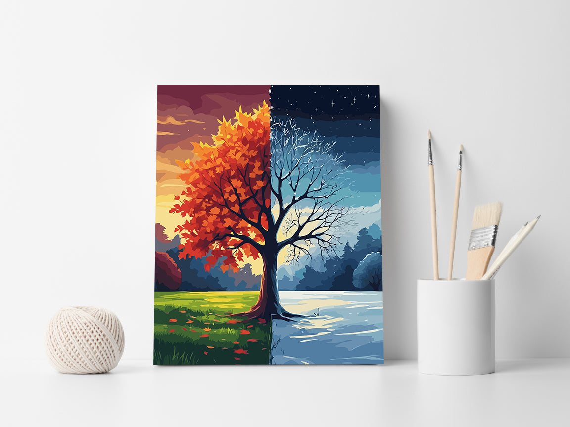 Set Pictură pe numere – Iarna și Toamna 6098