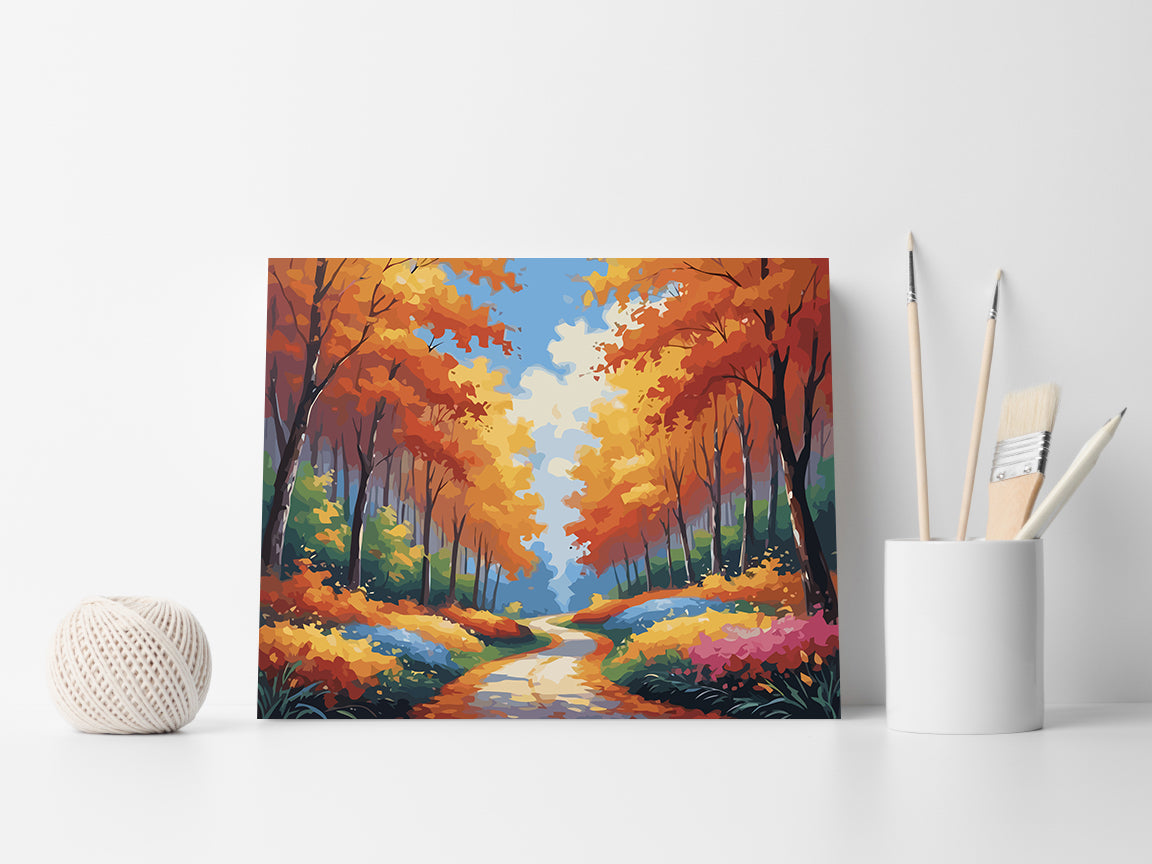 Set Pictură pe numere – Peisaj de Toamnă 6106