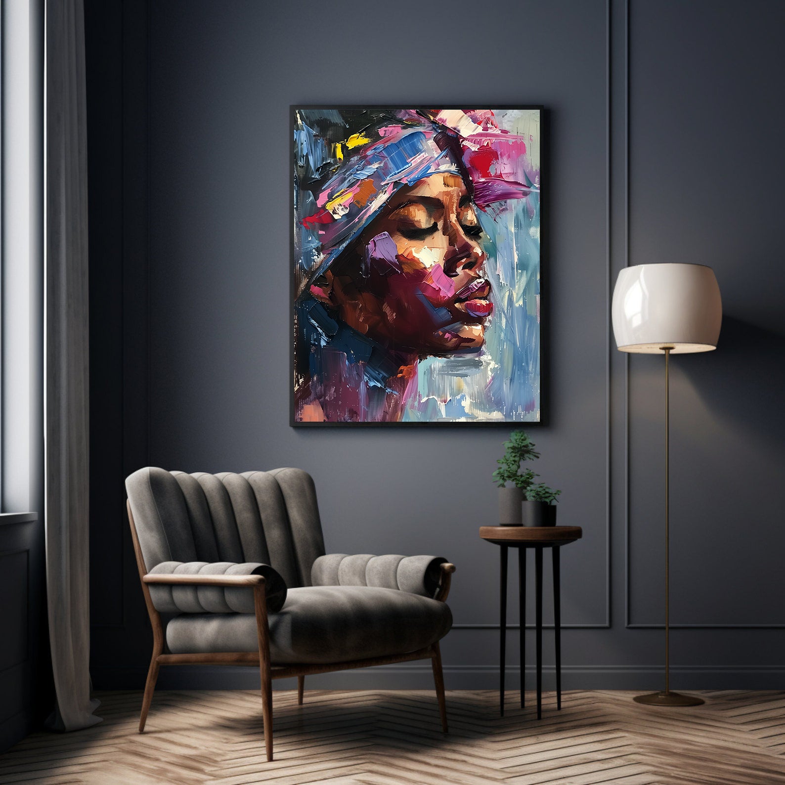 Peinture sur toile - Bougie allumée