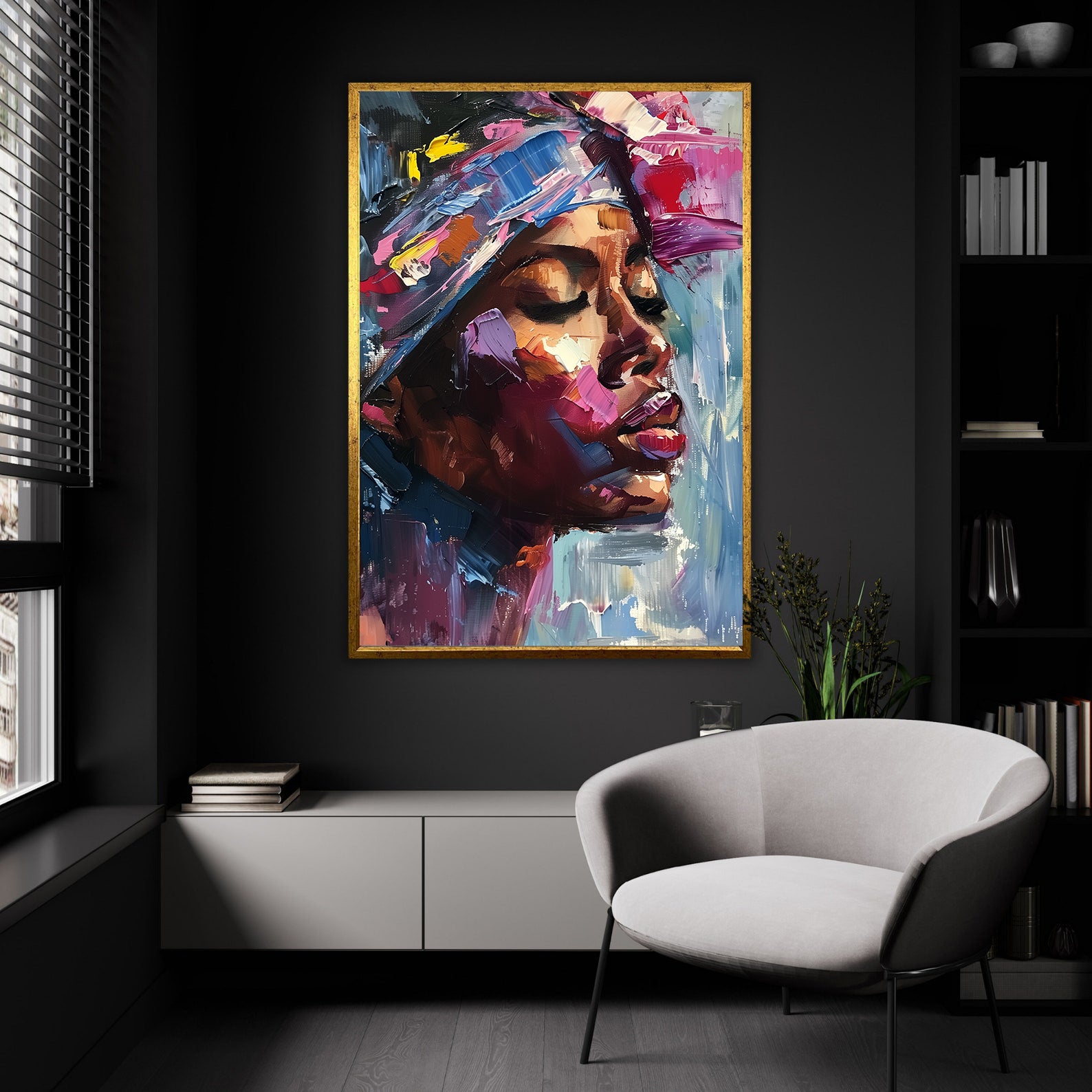 Peinture sur toile - Bougie allumée