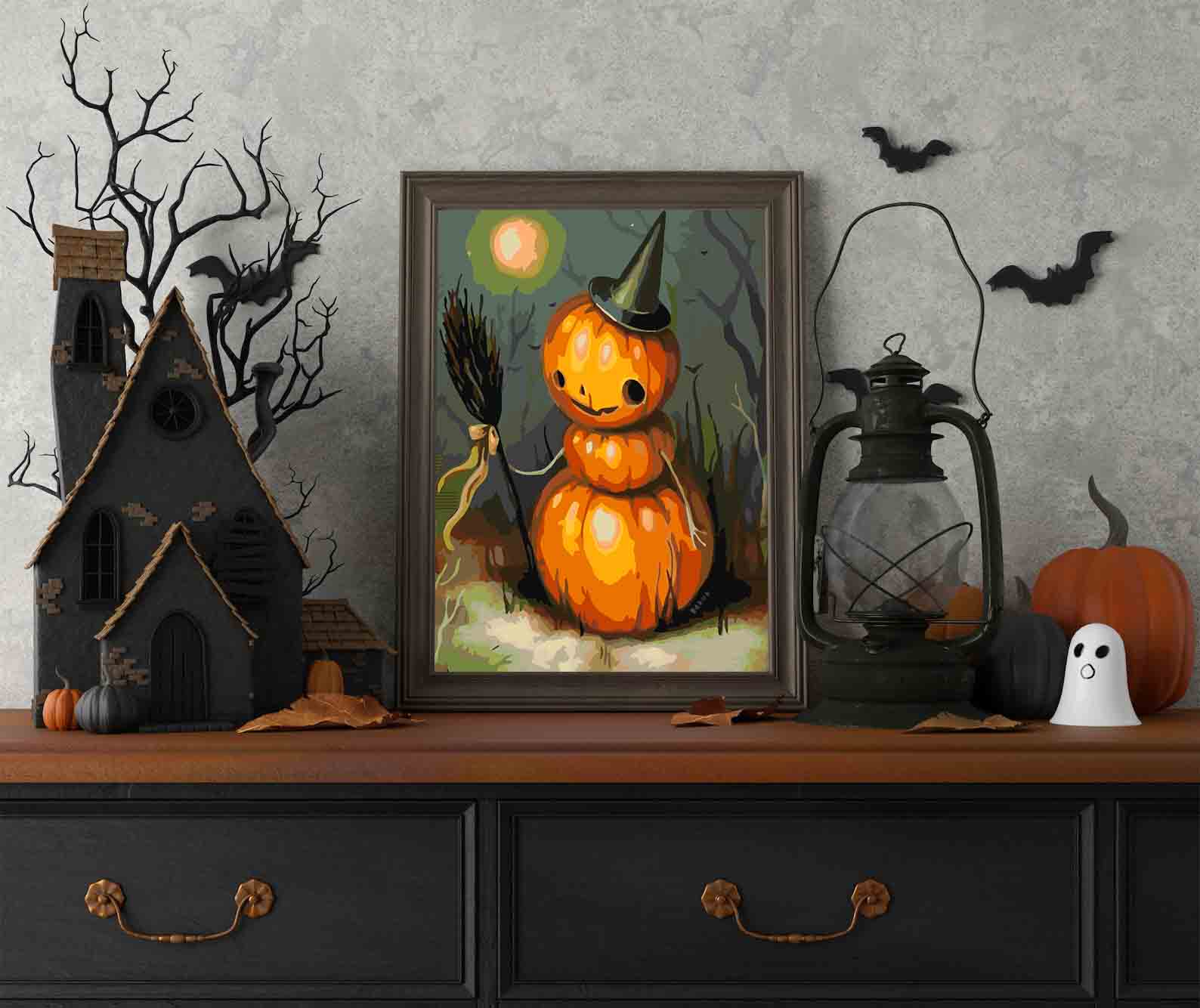 Peinture par numéros - Citrouille d'Halloween 3619