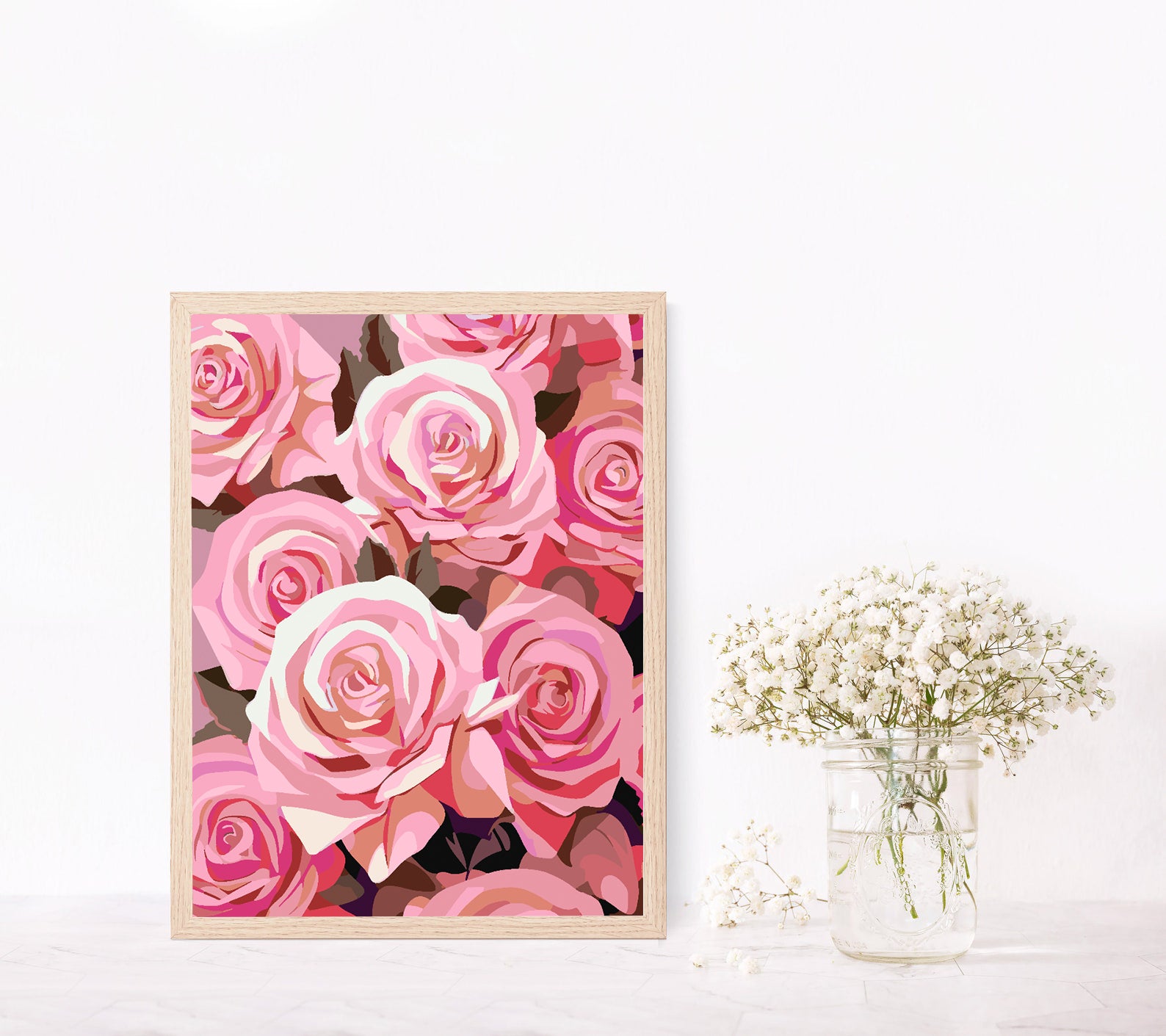Peinture par numéros - Roses roses 4316