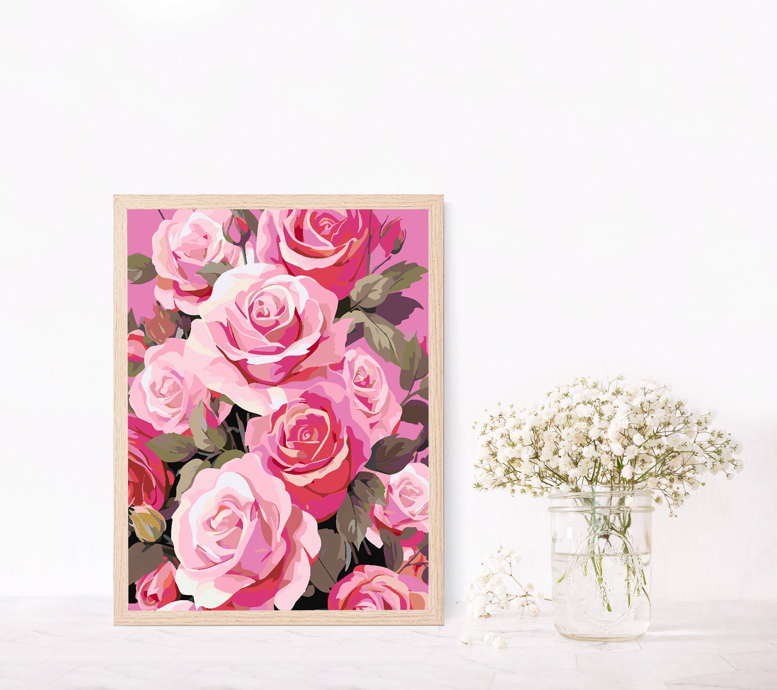 Peinture par numéros - Roses roses 4317