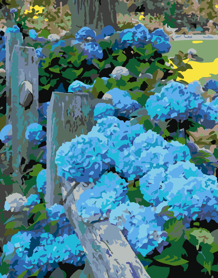 Peinture par numéros - Fleurs bleues 4418
