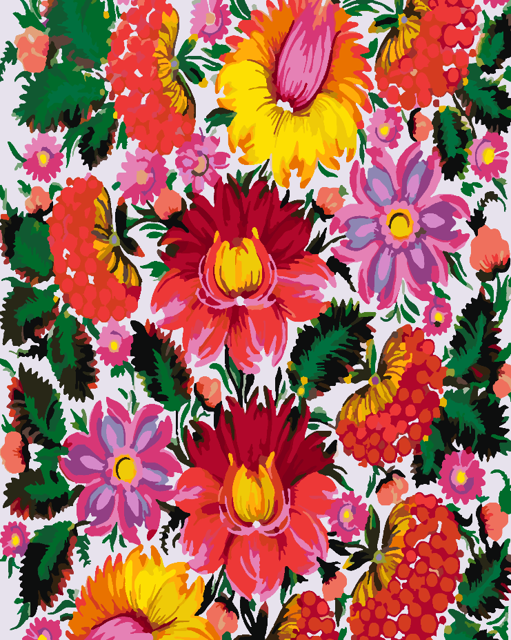 Peinture par numéros - Fleurs multicolores 4438