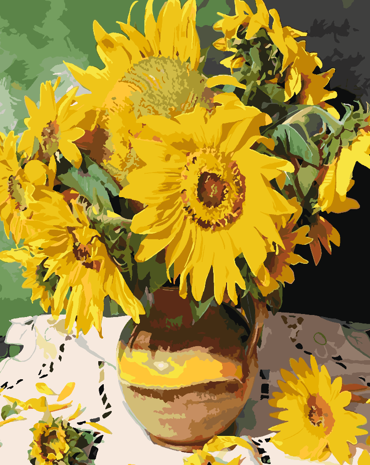 Peinture par numéros - Fleurs jaunes 4441