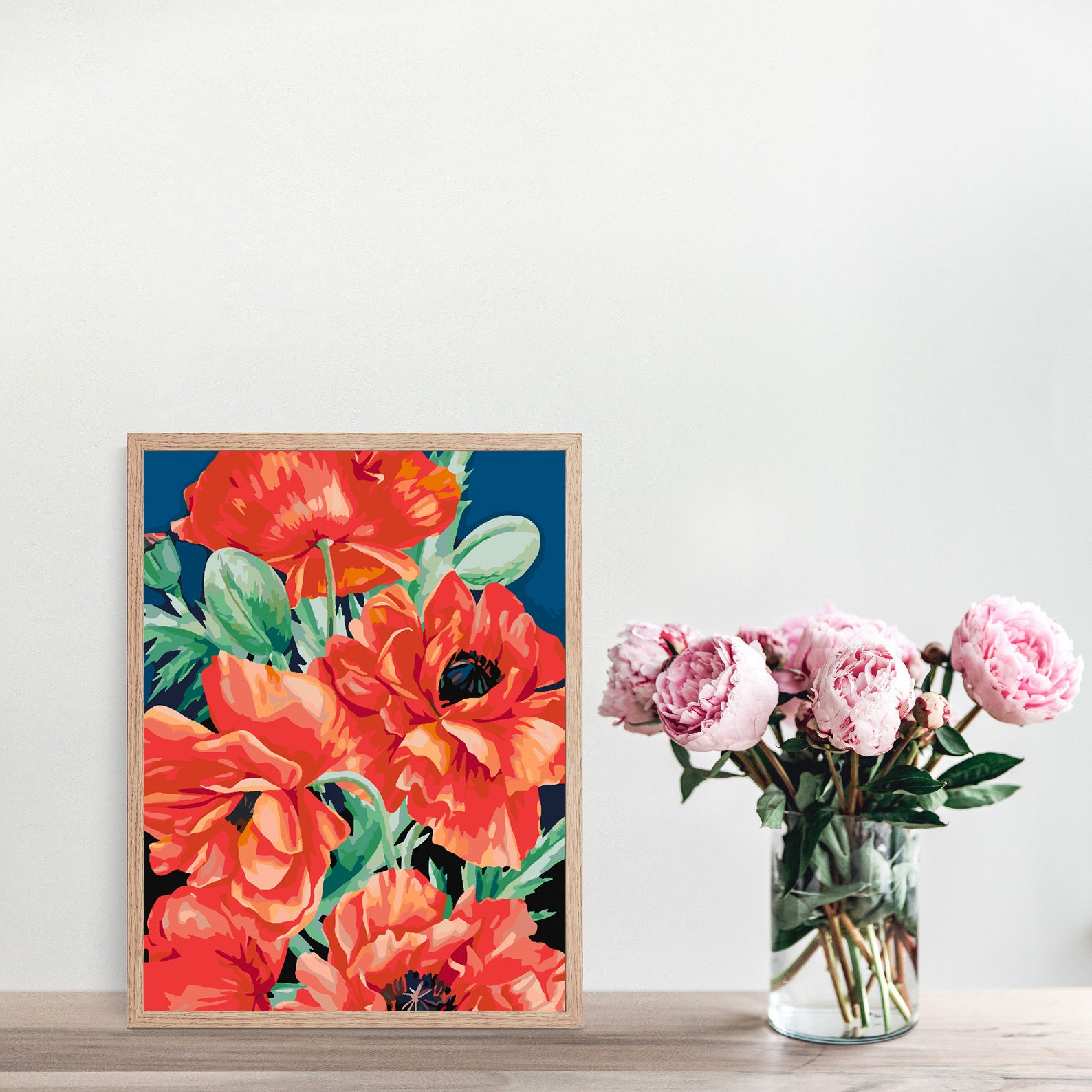 Peinture par numéros - Fleurs rouges 4444