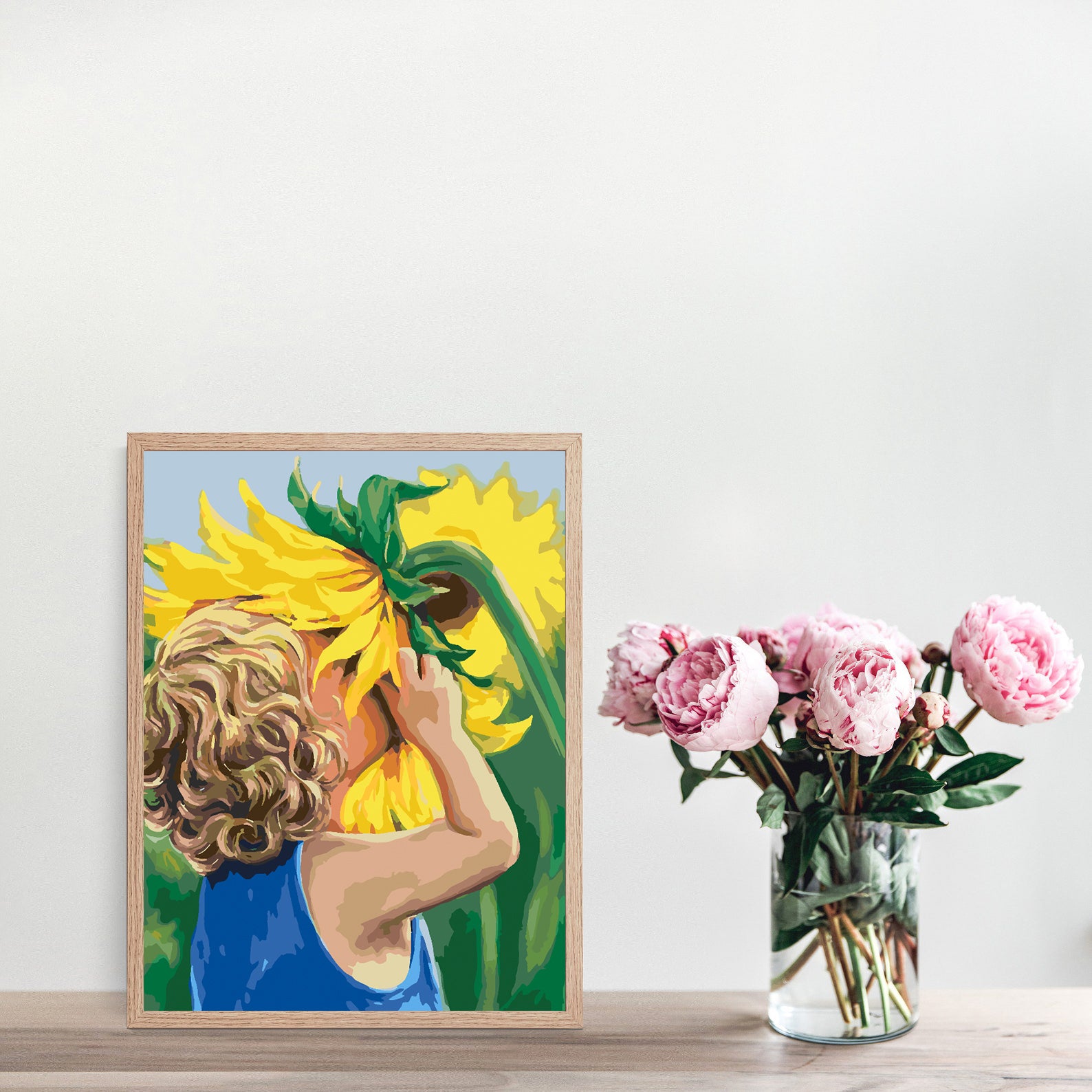 Peinture par numéros - Enfant avec tournesol 4446