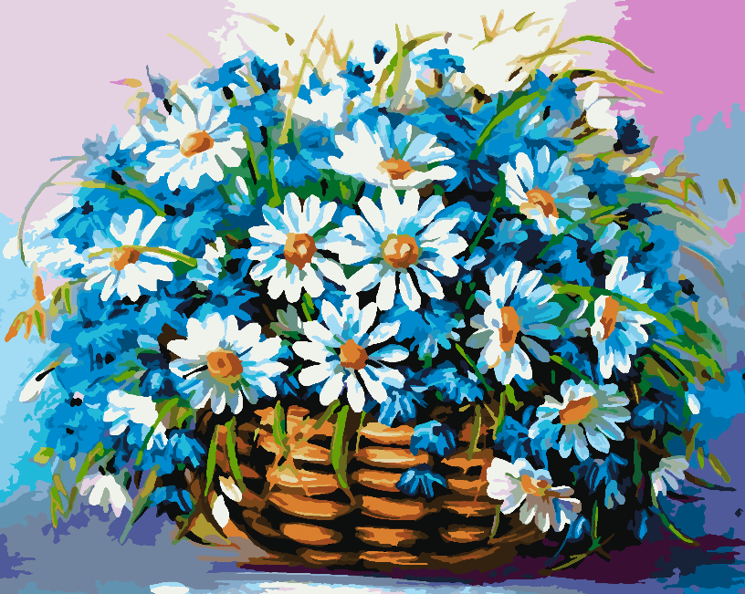 Peinture par numéros - Panier de fleurs 4450