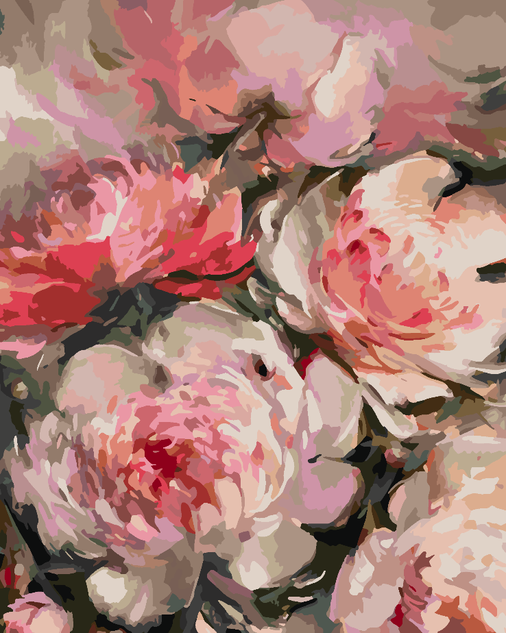 Peinture par numéros - Fleurs roses 4451