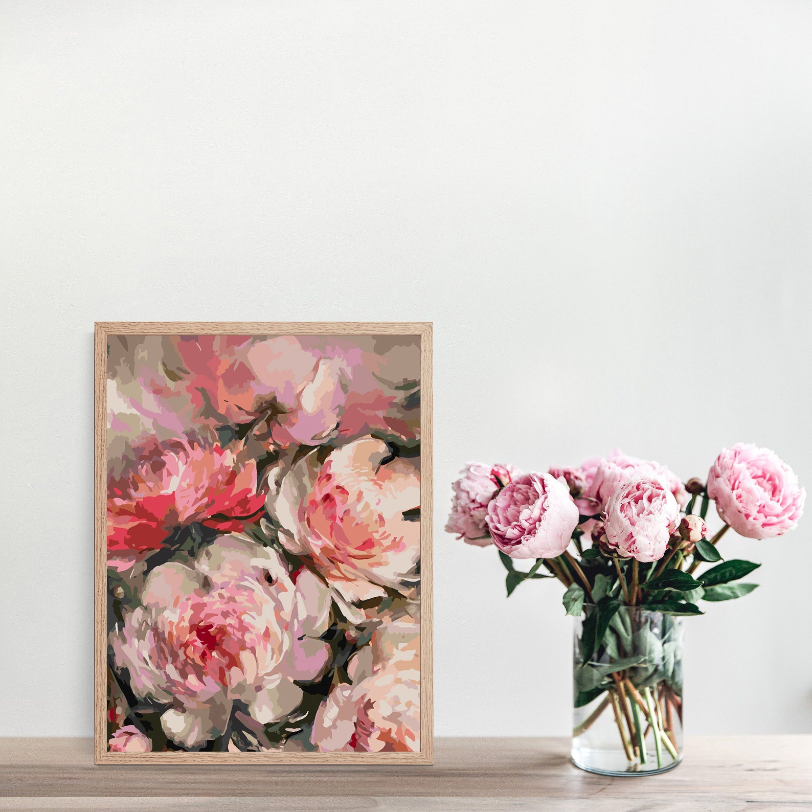 Peinture par numéros - Fleurs roses 4451