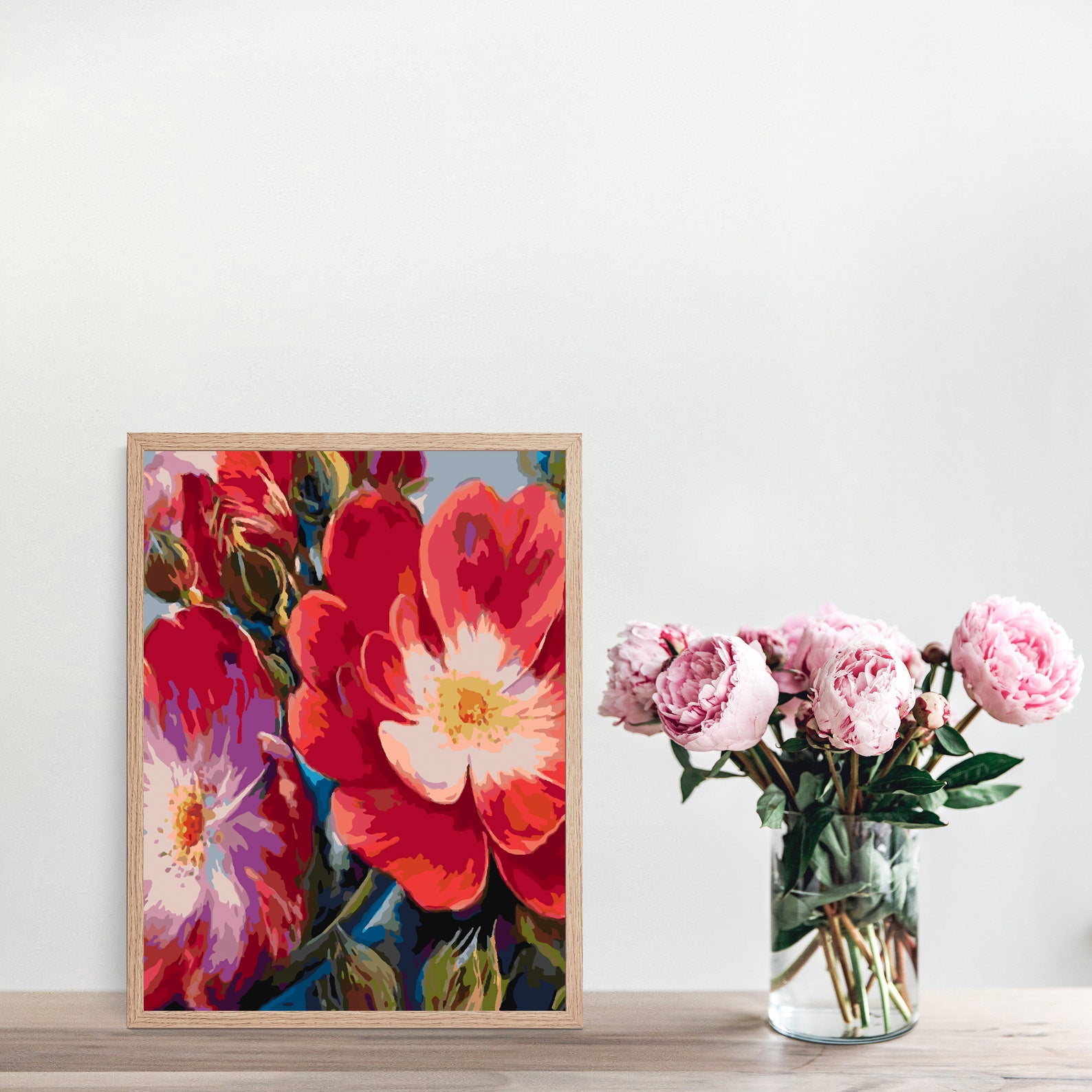 Peinture par numéros - Fleurs rouges 4466