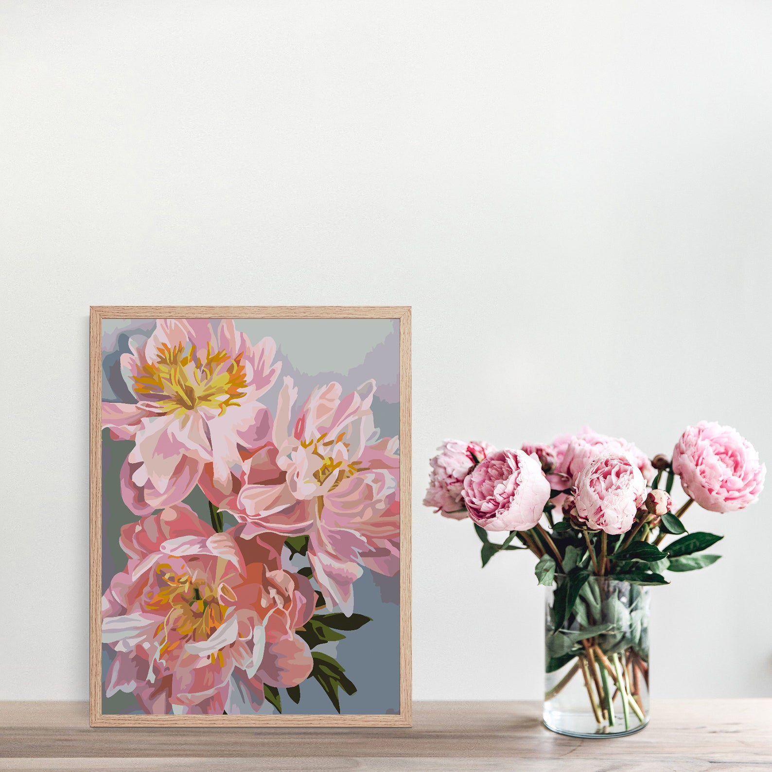 Peinture par numéros - Fleurs roses 4486