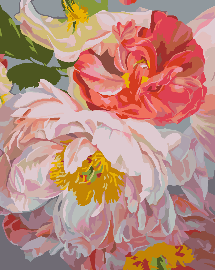 Peinture par numéros - Fleurs roses 4487