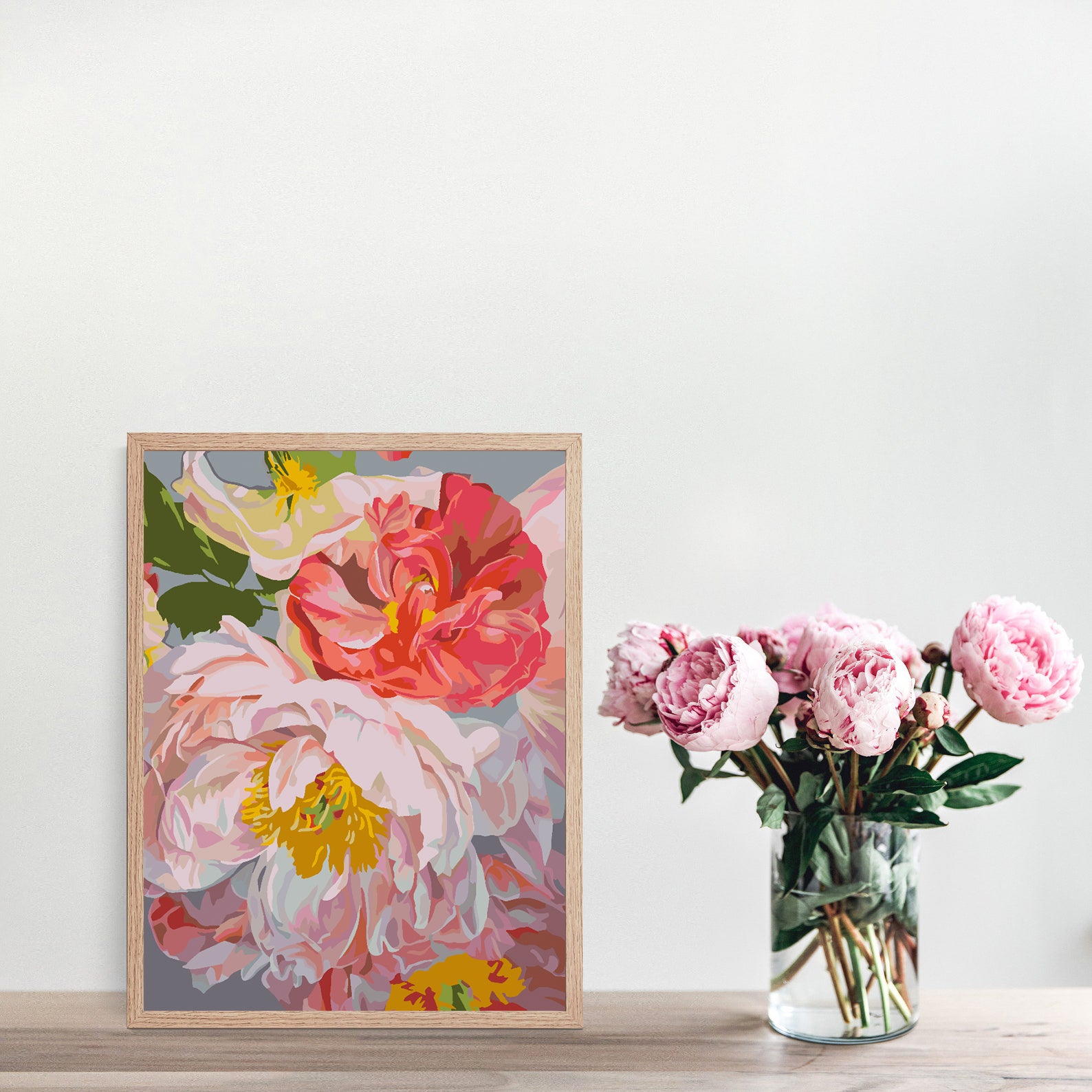 Peinture par numéros - Fleurs roses 4487