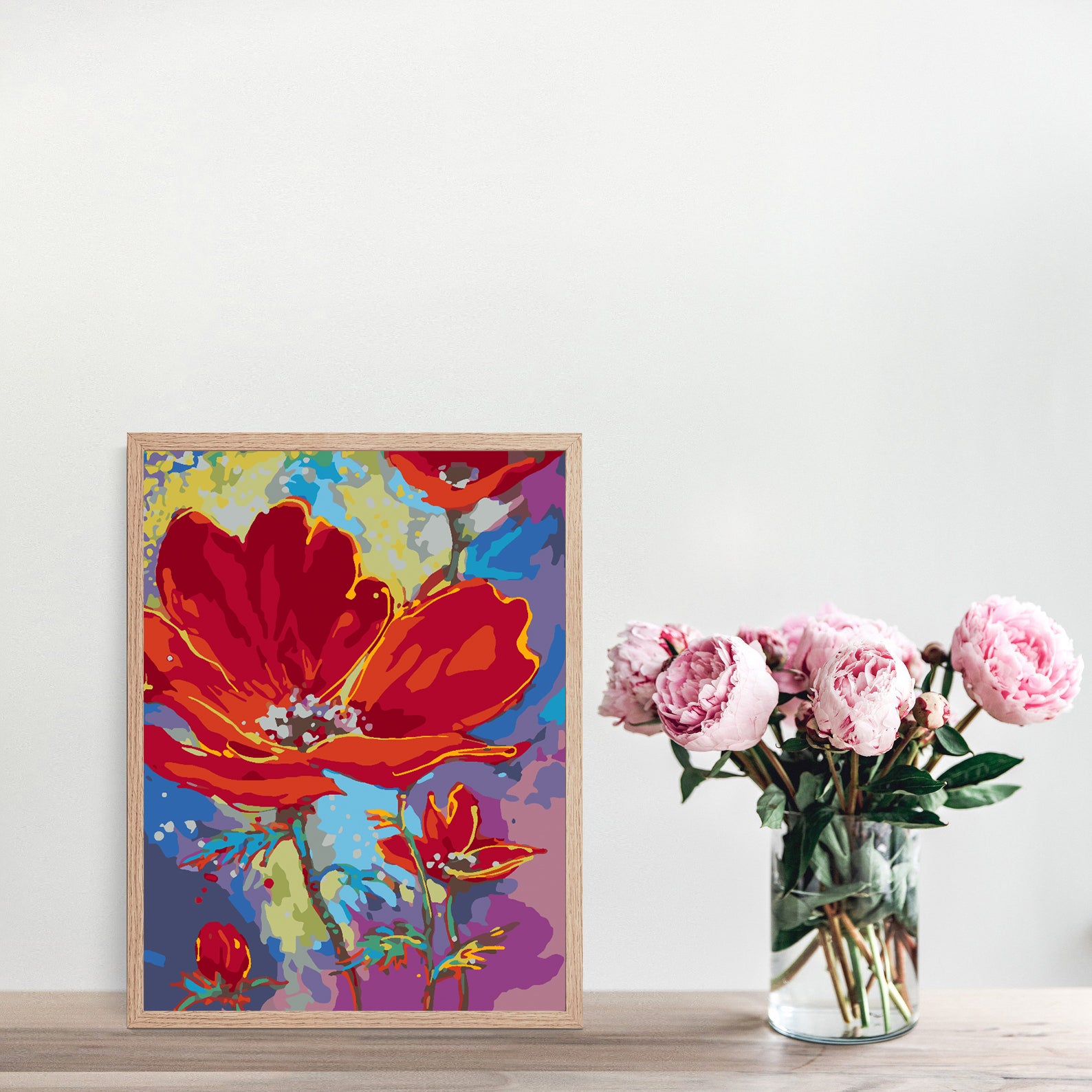 Peinture par numéros - Fleurs rouges 4508