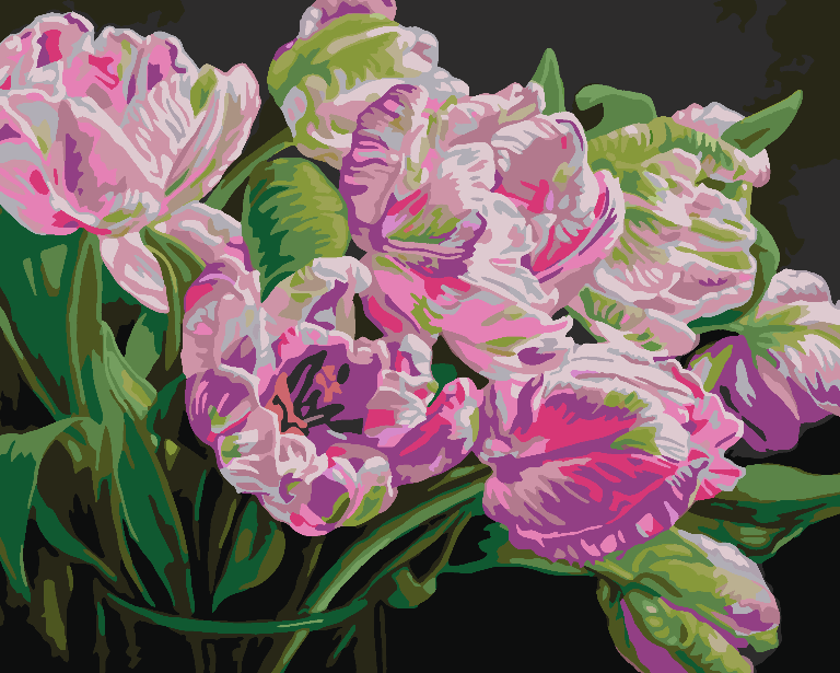 Peinture par numéros - Fleurs roses 4513