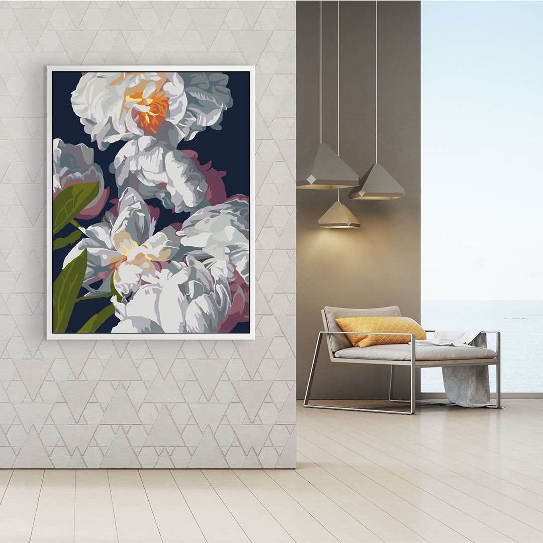 Peinture par numéros - Fleurs blanches 4519