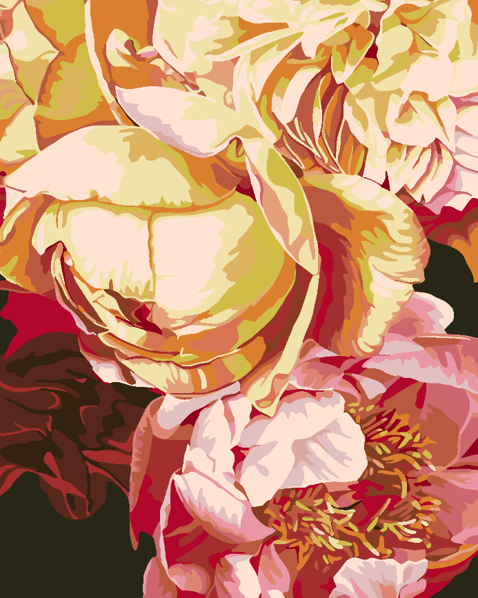 Peinture par numéros - Fleurs jaunes 4525