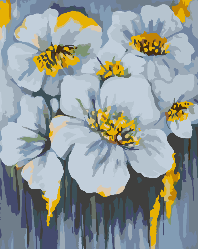 Peinture par numéros - Fleurs blanches 4527