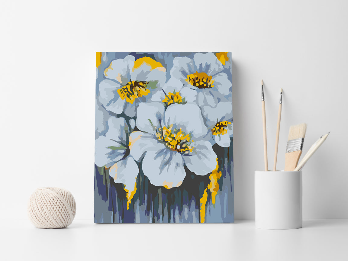 Peinture par numéros - Fleurs blanches 4527